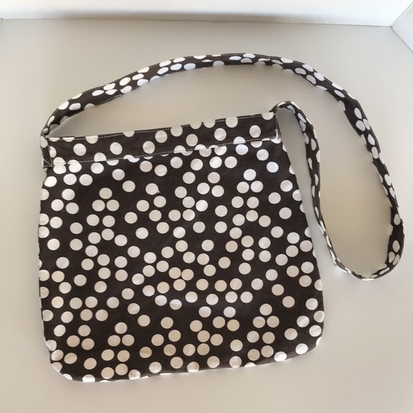 Initial “T” Brown w/White Polka-Dots Crossbody Bag - Picture 2 of 7